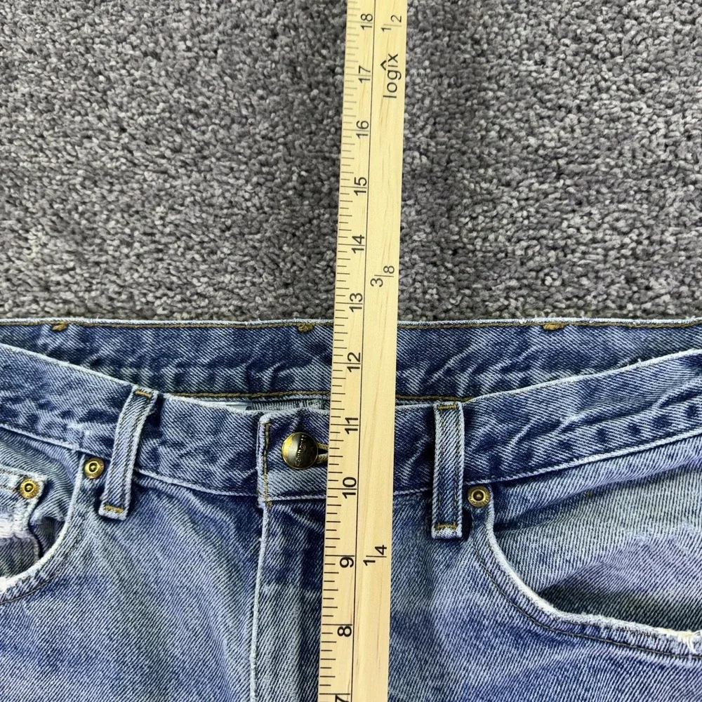 Carhartt B17 DST Jeans Mens 36x30 Blue Relaxed Straight Denim Distressed Work